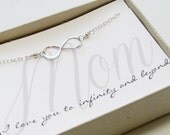 Mother's Day Card Infinity Necklace, Sterling Silver - gift for mom, mothers day gift, mother of the bride, mother of the groom