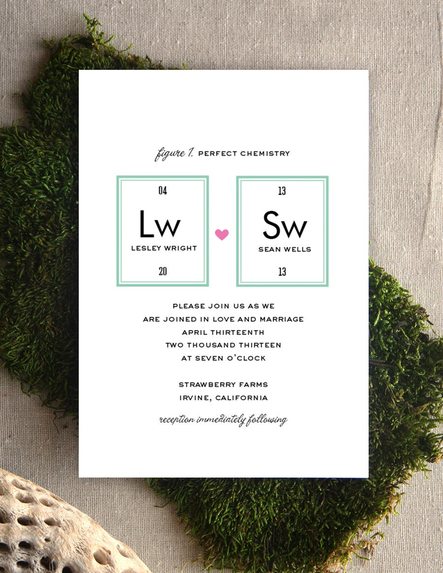 Geeky Periodic Table Wedding Invitation