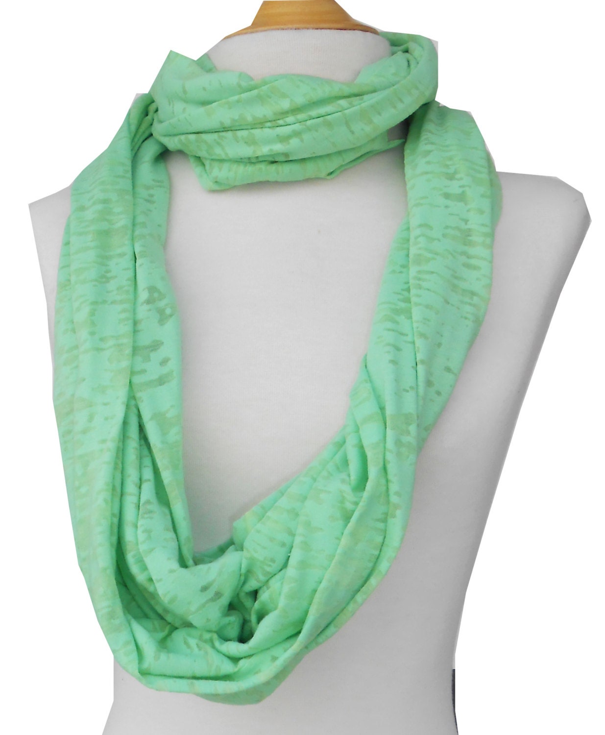 Infinity Scarf, bright green burn out and super soft, wide and long