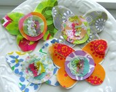 Fabric Butterflies, Butterfly Embellishments, Scrapbook Butterflies, Fabric Butterfly, Butterfly Applique, Set of 4 - No. 823