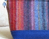 Rainbow of Color Stripes Zip Pouch, Eco Friendly Upcycled Wool Clutch
