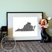Virginia - typography map art print 8x10 - customizable personalized state poster custom wall decor engagement wedding housewarming gift
