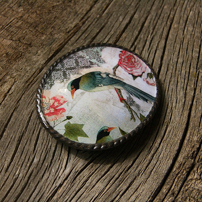 blue bird fine art belt buckle - April Addition