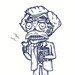 Day of the Dead Mark Twain Calavera Limited Edition Gocco Screenprint