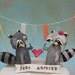 Raccoons in Love Wedding cake topper with for your Rustic Wedding