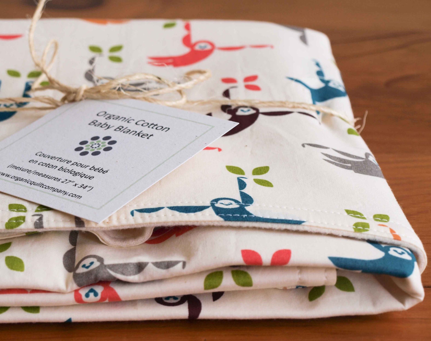 Organic Baby Blanket, MONKEY SWING