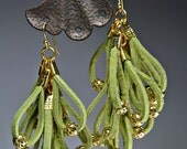 Looped fringe earrings in grass