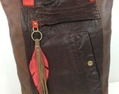 Soft Brown and Red Tote
