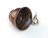 Ceramic Bowl Slightly Wonky Small Pottery Salt Cellar Dish Brown Gray Reddish Tones
