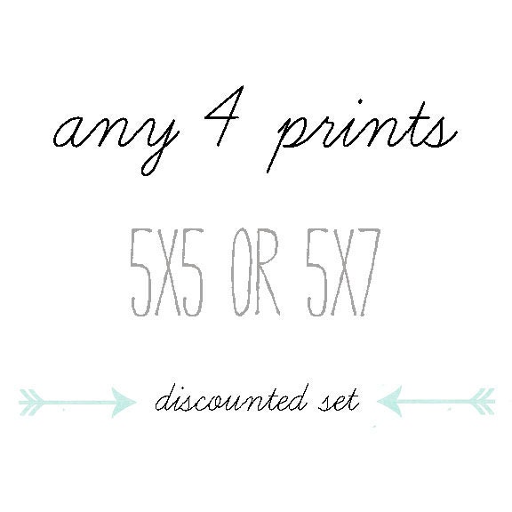 DISCOUNTED SET, You Choose Any Four 5x5 or 5x7 Prints, Your Choice of 4 Photographs, Instant  Art Collection, Fine Art Home Decor