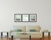 Set of Three 11x14 Surreal Photographs, Fine Art Photography, Photo Print Set, Dreamy Nature, Mint Green, Ocean, Trees, Birds