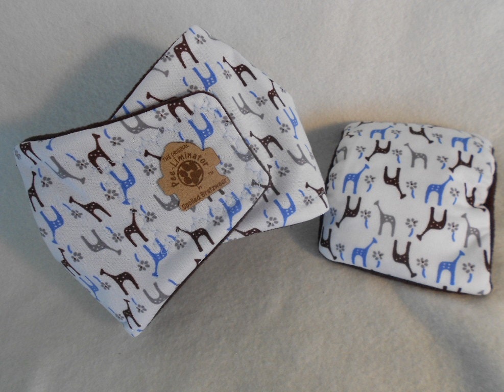 MEDIUM Waterproof Washable Iced Giraffes PUL Belly Band Diaper and Insert Pad for Male Dogs-custom made