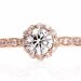 14K Rose Gold Moissanite Engagement Ring Diamond Halo 18K Platinum Palladium Bridal Jewelry