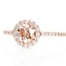 14K Morganite Engagement Ring Diamond Halo Rose Gold Custom Bridal Jewelry