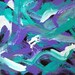 Rolling Seas- Abstract Painting - Painted by Retired Racehorse  Benefits Charity 11x14"