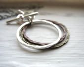Hoop Necklace, Infinity Hammered Hoop Necklace, handmade metalwork necklace, FREE Shipping