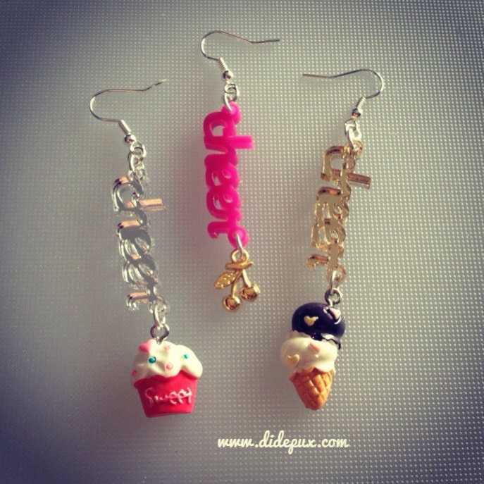 Custom Charm Name or word earrings