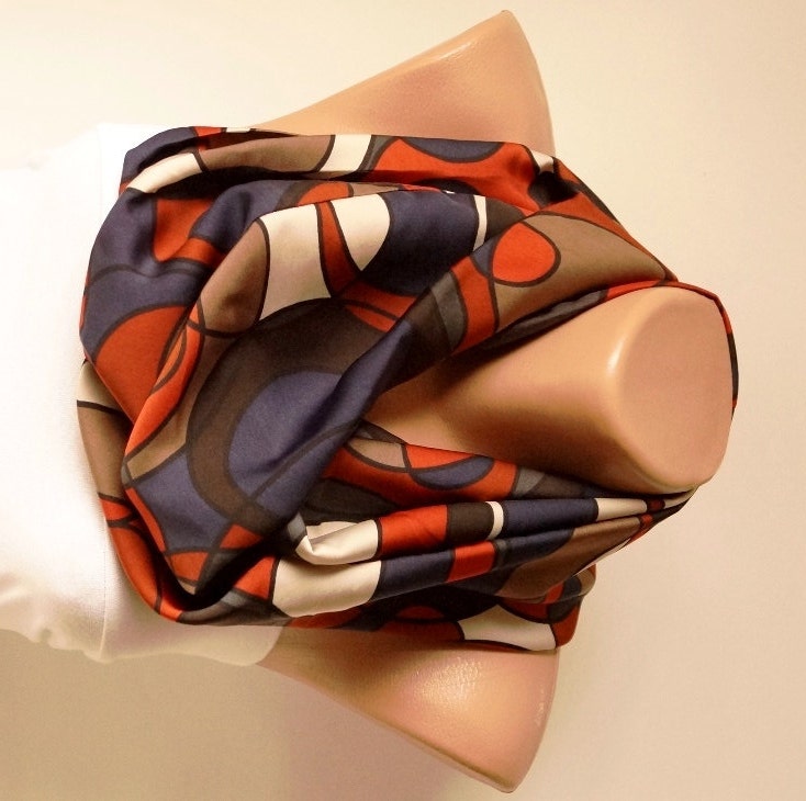 Autumn color tones Circle.....Infinity Loop Scarf ..Chiffon... Scarf...big circle