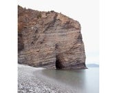 Newfoundland Photography, Rugged Landscape, Conception Bay Cliffs, Atlantic Ocean, Neutral Tones, Brown Rock - Bell Island Beach 8x10