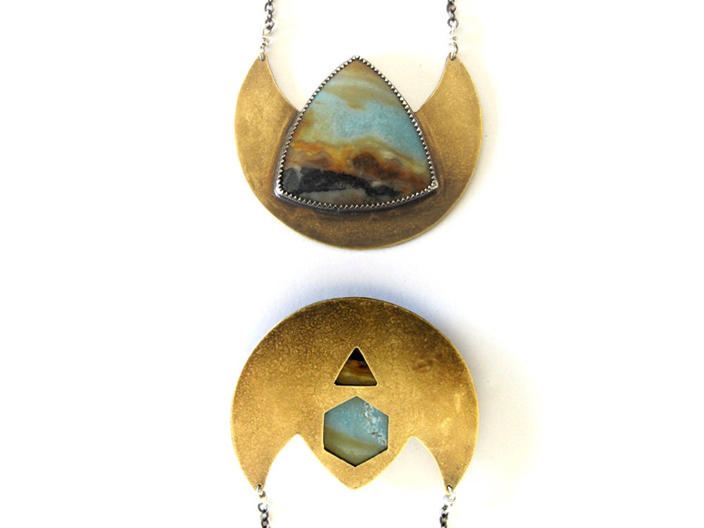 Amazonite crescent necklace