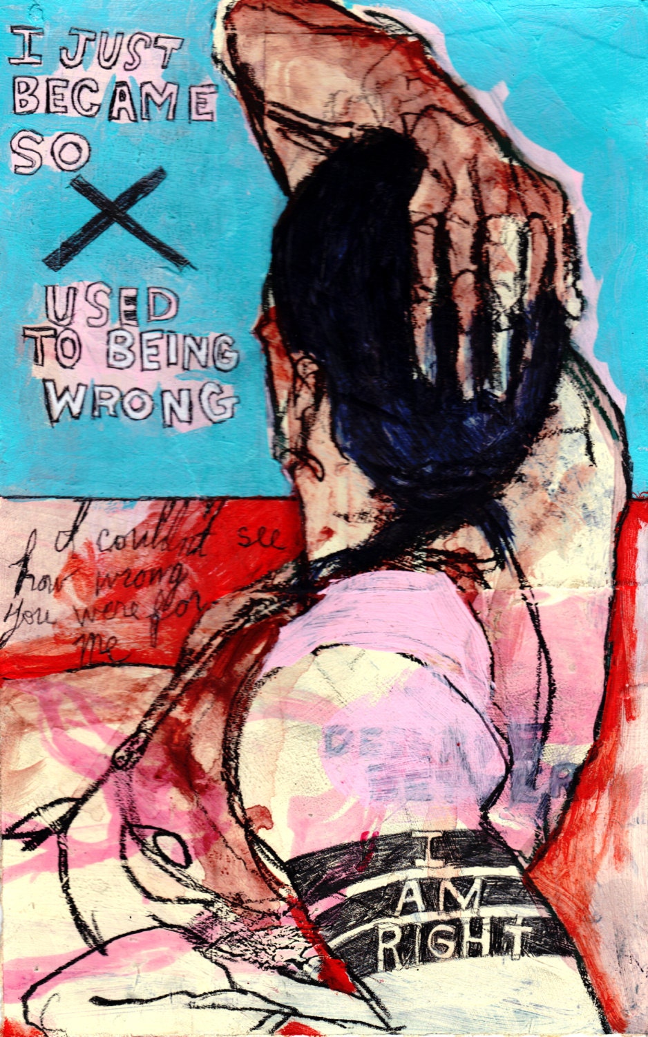 Not for Me, Giclee print  6 x 9.25  matte by Outsider artist Juliana Coles