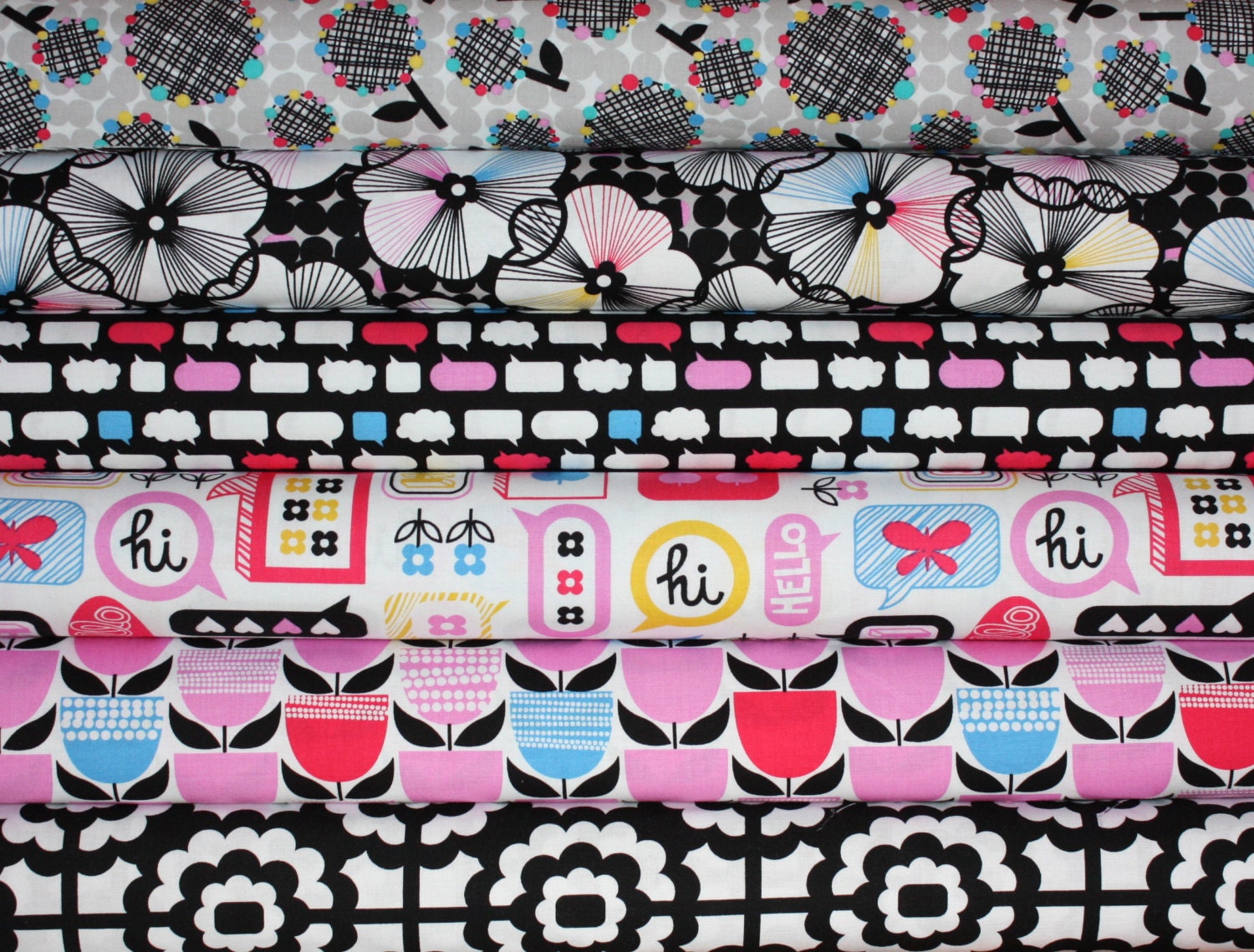 Moxie fabric bundle by Erin McMorris for Free Spirit-  Yard Bundle, 6 total