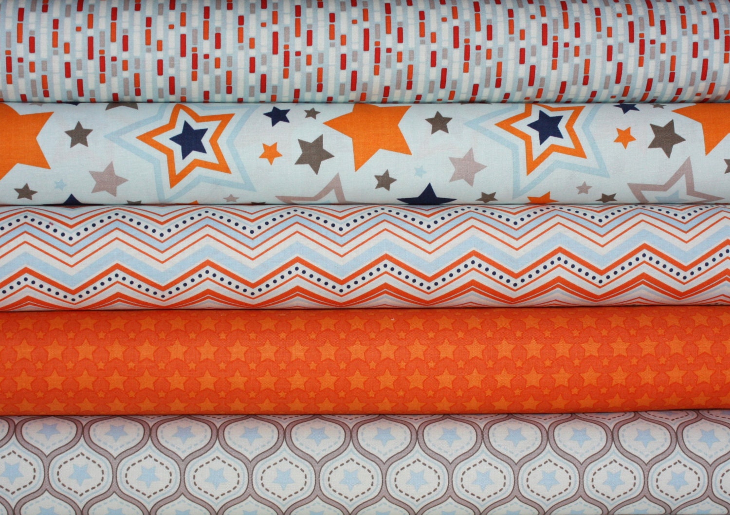 One For The Boys Stars quilt or craft fabric bundle by Zoe Pearn for Riley Blake Designs- Fat Quarter Bundle, 5 total