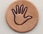 Design Stamps - LEFT and RIGHT Hand Prints - 6mm stamped image -  includes How to Stamp Metal tutorial