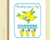 Miss You - Love Card - Anytime Card - Sending you A big Hug - Lemon Card - For Her - For Him