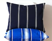 Navy Blue Pin Stripe Outdoor Pillow