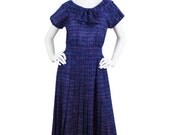 50's Vintage R & K Originals Blue Pink and Purple Perfect Summer Picnic Dress