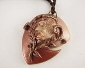 Pendant Necklace Brown Earth Element Face Lady Female Forest Leaves Vines Fairy Nymph