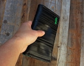 Black wallet clutch eco friendly mens or ladies wallet made from reclaimed bicycle inner tube