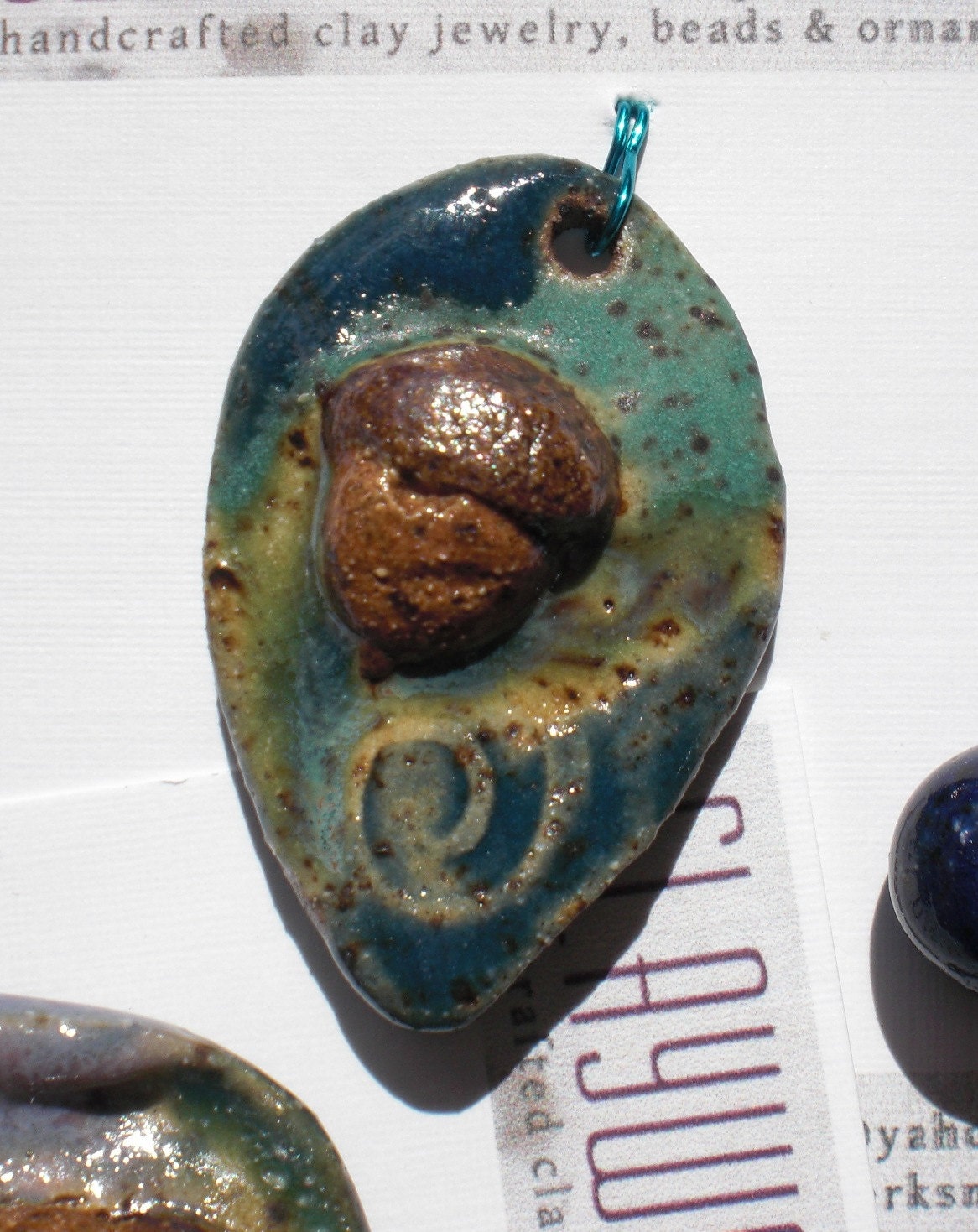 Autumn Acorn Stoneware Pendant