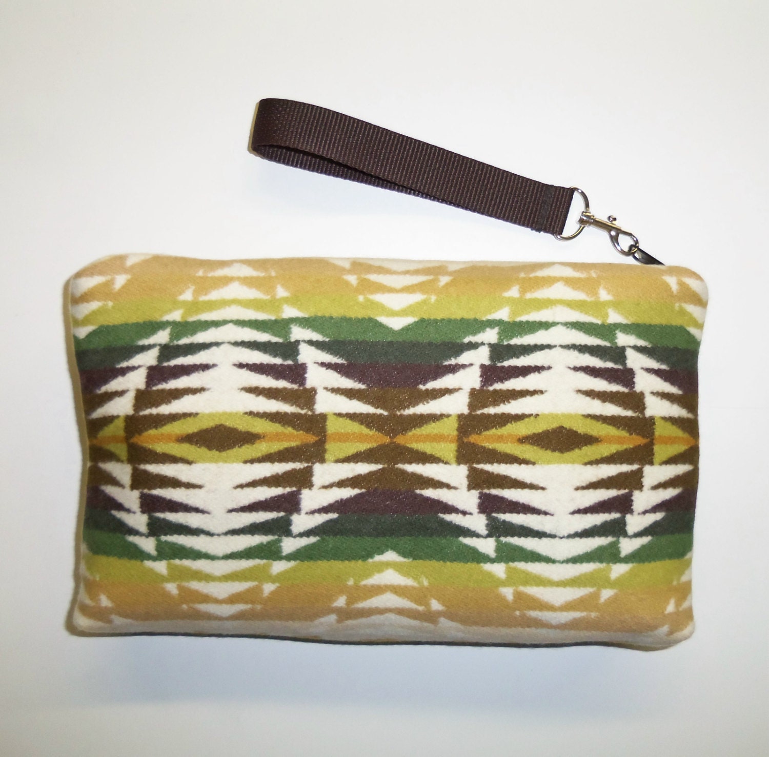 Wool Purse Wrist Bag Clutch Bag Pecos Ivory Peridot