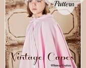 On Sale 2.50 Off Whimsy Couture Sewing Pattern Tutorial PDF ebook -- Vintage Cape -- w.collar options for hood and ruffle 18m - 10 girls In