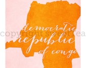 democratic republic of congo. an art print on metallic paper.