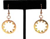 Steampunk Large Copper Clockwork Gear Earrings by Velvet Mechanism