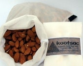 Eco bag - reusable bulk bin food bag for grains, legumes, nuts - natural silk - medium