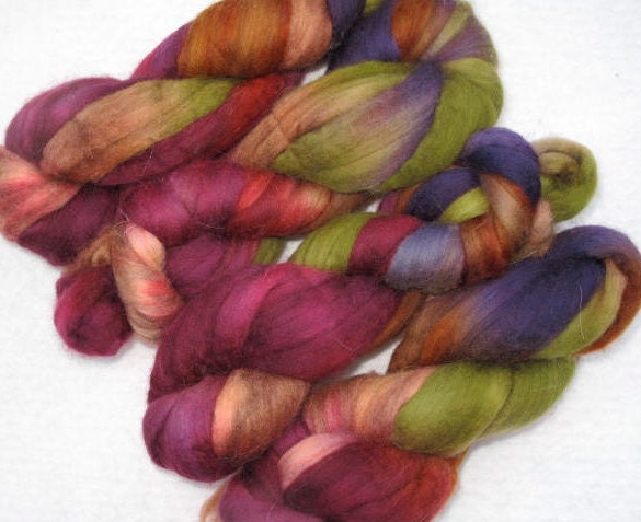 Handpainted Roving -- Merino and Cashmere