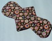 Cloth Menstrual Pad - 12.5" Bamboo  Hemp  -  Regular Absorbency - Lily Pond