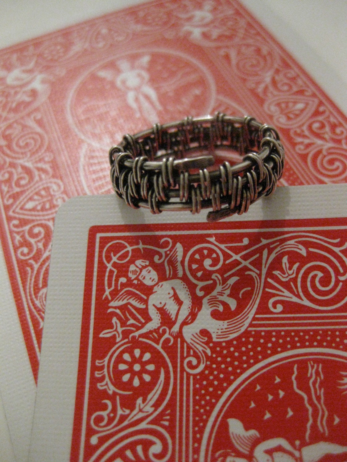Wire wrapped ring, sterling silver, men's women's handmade jewelry