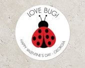 Valentine Stickers . Ladybug "love bug" . for Favors, Treat Bags and Envelope Seals Il_170x135