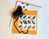 bedazzled bugs - handmade card from vintage children's book
