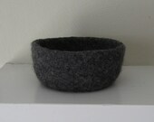 Charcoal Felted Bowl  - All Natural - Eco - In Stock - Ready to Ship