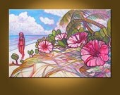 Beach Walking -- 20 x 30 inch Original Painting by Elizabeth Graf on Etsy, READY to HANG