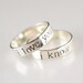 Star Wars Rings- Han & Leia -Pair of Solid Sterling Silver His and Hers Wedding Bands in your choice of font