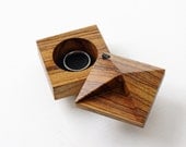 Pixie - faceted engagement ring box made with exotic Zebrawood