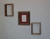 Rustic wall decor set of shadow boxes and 8x10 frame