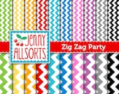 Zigzag Digital Paper Pack - 20 sheets - Instant Download